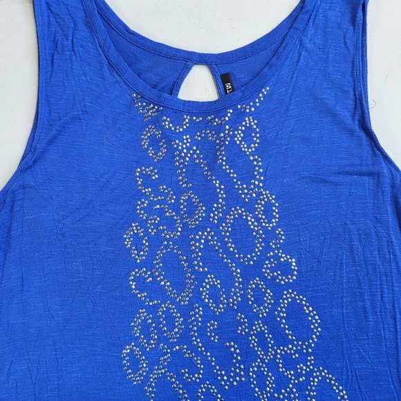 Royal Blue Tunic with Front Silver Snakeskin Design - Picture 3 of 7